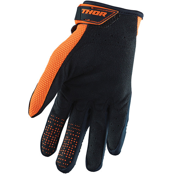 Product image of spectrum glove midnight orange 1 e84b5edd 3285 4e83 b4ae ba19734f55 motocross gloves showing fit, construction, and colorway | Available at BTO Sports