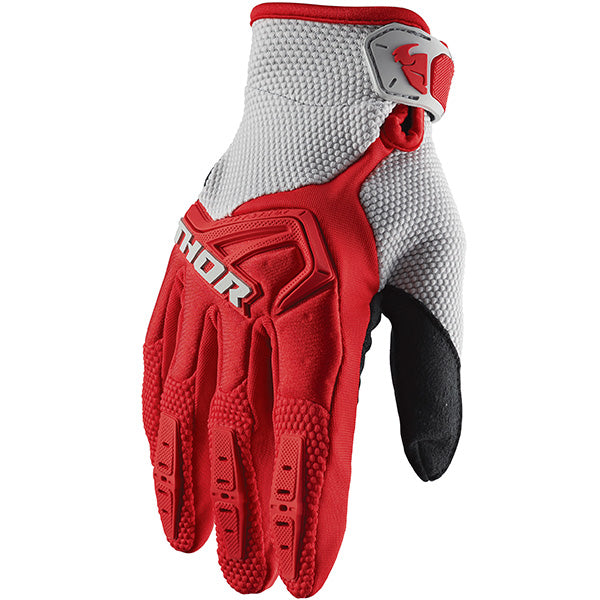 Product image of spectrum glove red gray 6c175b9b 3597 4d53 80e8 4faa091cf2d7 motocross gloves showing fit, construction, and colorway | Available at BTO Sports