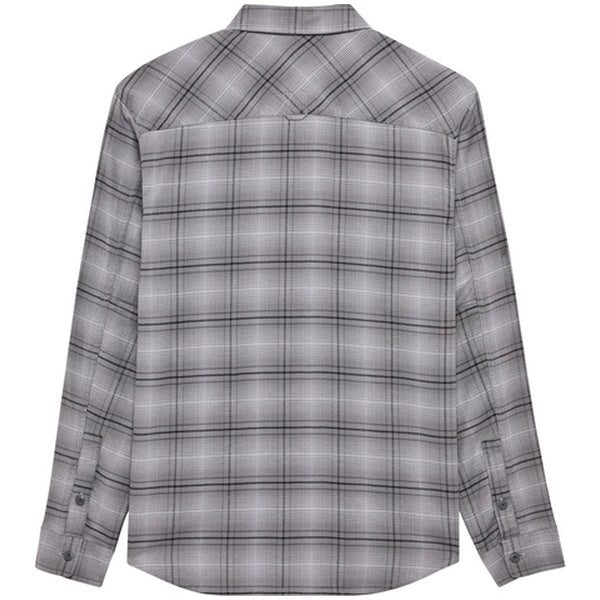 Fox Racing Survivalist Stretch Flannel SKU 36462 Light Grey front view showing checked pattern and Fox Racing branding