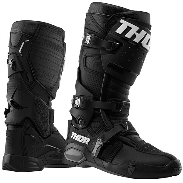 Product image of thor 2019 radial boot black 1 6146a64d 3df1 4a6f b433 f94d2001fecf motocross boots showing design and colorway | Available at BTO Sports