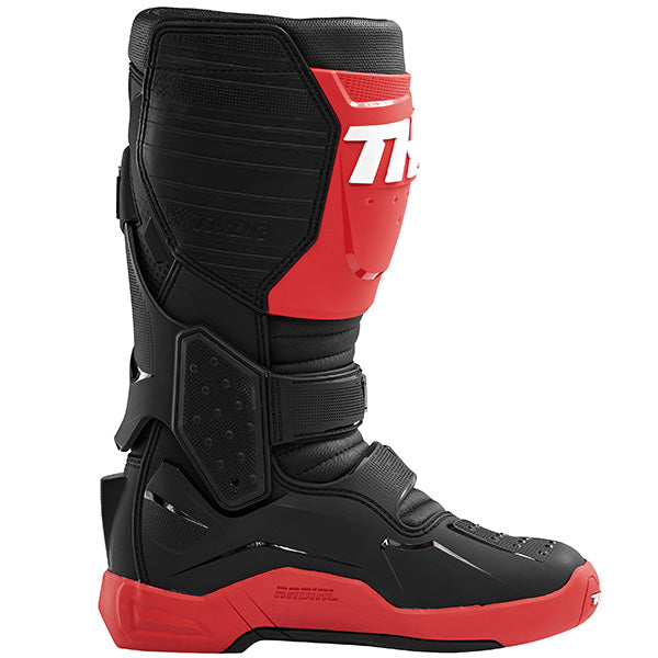 Product image of thor 2019 radial boot red black 3 b737e9d7 2e85 41be 86bb 9384495e5fbc motocross boots showing design and colorway | Available at BTO Sports