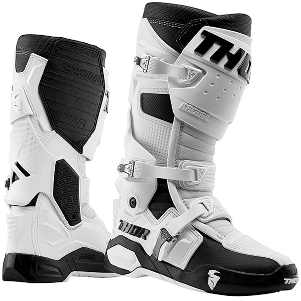 Product image of thor 2019 radial boot white 1 d4199ebf d62c 49ab 94e2 18d004f0800e motocross boots showing design and colorway | Available at BTO Sports