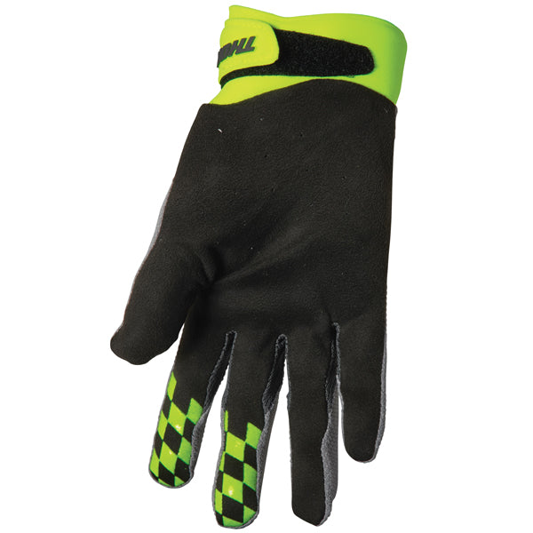 Product image of Thor 22 draft glove gray acid back motocross gloves showing fit, construction, and colorway | Available at BTO Sports