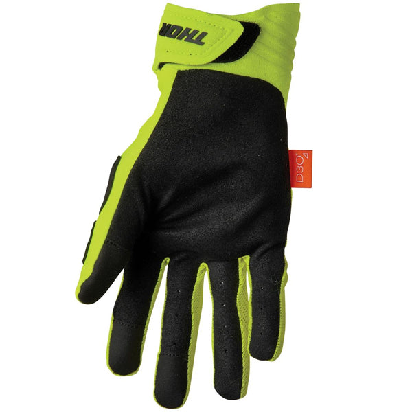 Product image of Thor 22 rebound glove acid black back 727043a7 1681 4060 a94d a44e092ba287 motocross gloves showing fit, construction, and colorway | Available at BTO Sports