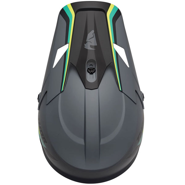 Studio view of Thor - Sector Runner Mips Helmet helmet helmet, in Red and Blue, vented chin bar and intake ports, on a clean white background, (SKU 011072) Colors: Black and White, Gray and Teal, Navy and White, Red and Blue Sizes: 2XL, LG, MD, SM, XL, XS