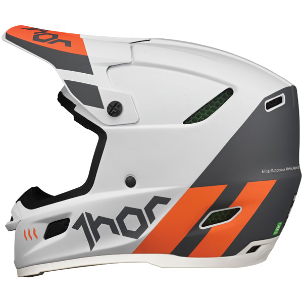 Studio view of Thor - Reflex Cube Mips Helmet helmet helmet, in BLACK and MINT, vented chin bar and intake ports, on a clean white background, (SKU 011074) Colors: BLACK and MINT, LIGHT GRAY and ORANGE, RED and BLACK Sizes: 2XL, LG, MD, SM, XL, XS