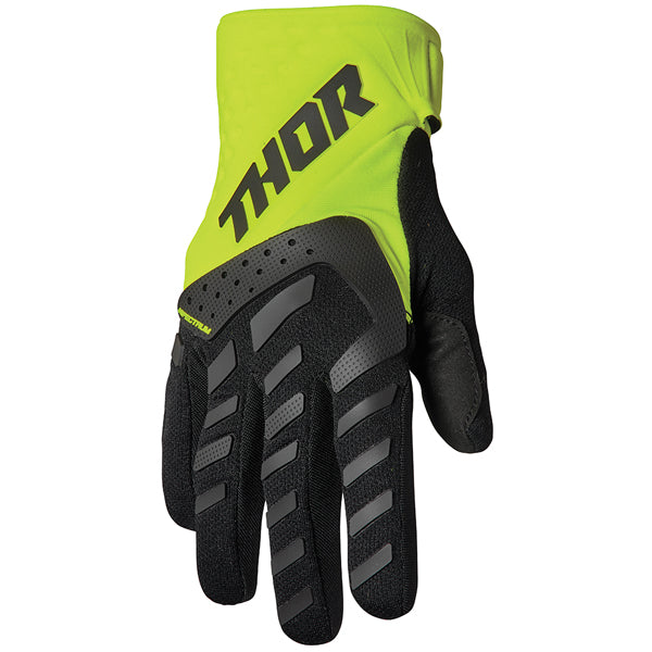 Product image of Thor 22 spectrum glove black acid 1 6cd83a68 7b84 4c61 b845 d32b4b62fc88 motocross gloves showing fit, construction, and colorway | Available at BTO Sports