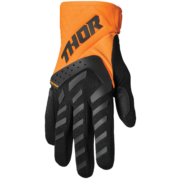 Product image of Thor 22 spectrum glove orange black 1 338c07a4 b775 43bf b808 a1cac383a71c motocross gloves showing fit, construction, and colorway | Available at BTO Sports