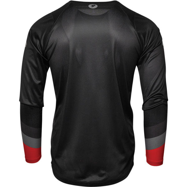 Product image of Thor - Assist Long Sleeve Jersey (MTB) SKU:51200051 | Colors: Black/Gray | Sizes: XS–2X | Designed for Mountain Bike, BMX and E-Bike riders | Available at BTO Sports - alternate view