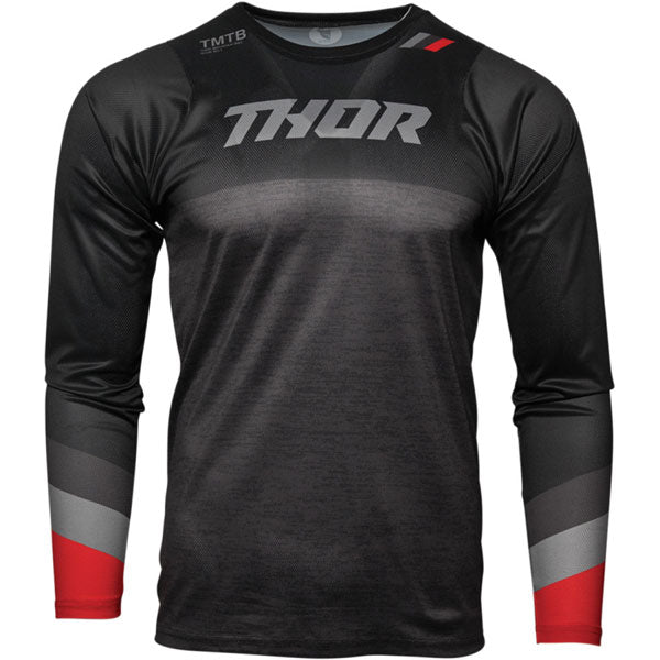 Product image of Thor - Assist Long Sleeve Jersey (MTB) SKU:51200052 | Colors: Black/Gray | Sizes: XS–2X | Designed for Mountain Bike, BMX and E-Bike riders | Available at BTO Sports