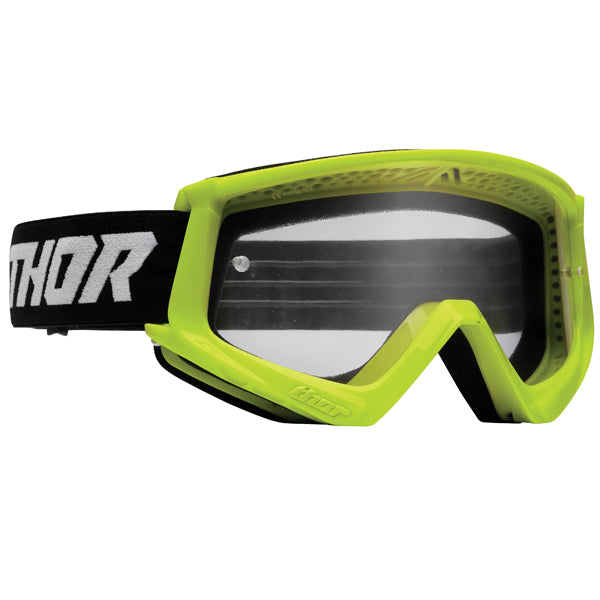 Product image of Thor mx22 combat racer goggle flo acid black motocross goggles showing frame design, lens style, and colorway