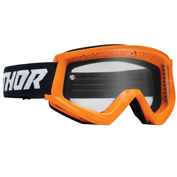 Product image of Thor mx22 combat racer goggle orange black motocross goggles showing frame design, lens style, and colorway