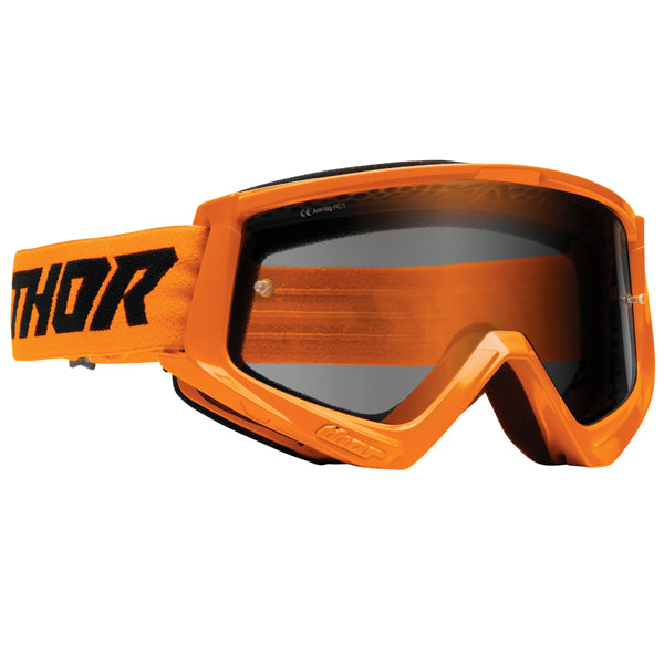 Product image of Thor mx22 combat racer sand goggle flo orange black motocross goggles showing frame design, lens style, and colorway