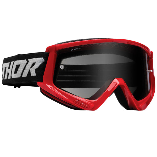 Product image of Thor mx22 combat racer sand goggle red gray motocross goggles showing frame design, lens style, and colorway