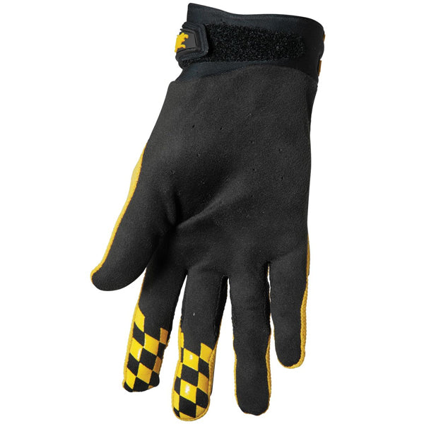 Product image of Thor mx22 hallman digit glove black yellow 2 motocross gloves showing fit, construction, and colorway | Available at BTO Sports