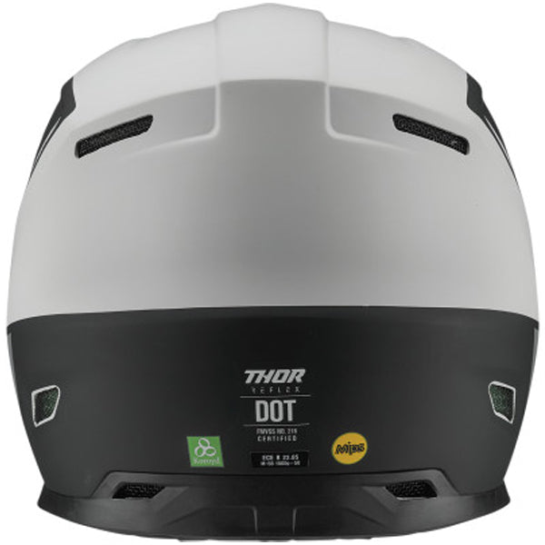 Studio view of Thor - Reflex Apex Helmet helmet helmet, in Red and White and Blue, vented chin bar and intake ports, on a clean white background, (SKU 011068) Colors: Acid and Gray, Red and White and Blue Sizes: 2XL, LG, MD, SM, XL, XS