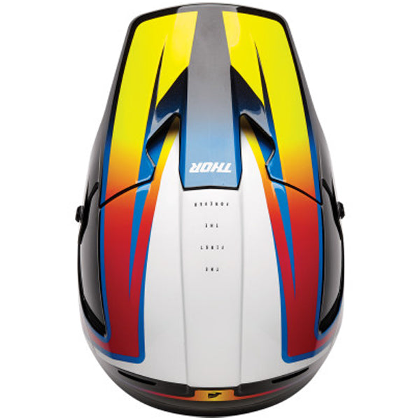 Studio view of Thor - Reflex Accel Helmet helmet helmet, vented chin bar and intake ports, on a clean white background, (SKU 011068) Colors: Multi Sizes: 2XL, LG, MD, SM, XL, XS