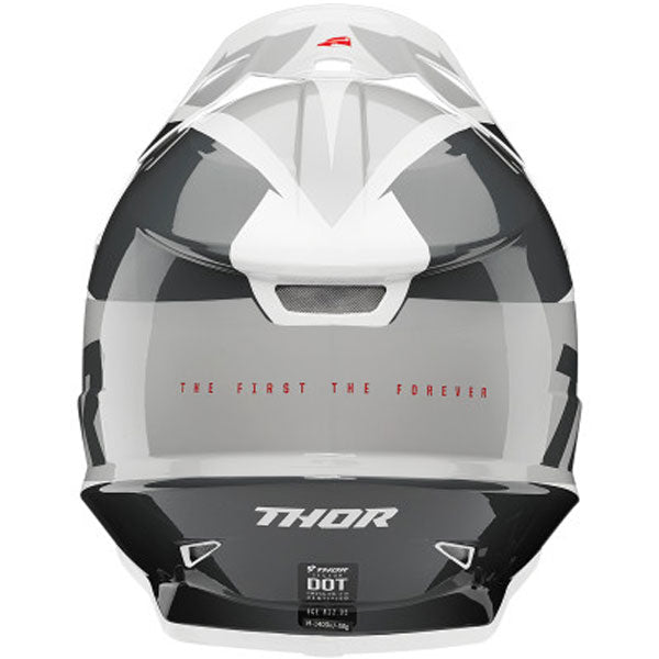 Studio view of Thor - Sector Fader Helmet helmet helmet, in Orange and Magenta, vented chin bar and intake ports, on a clean white background, (SKU 011067) Colors: Acid and Teal, Black and White, Blue and Black, Orange and Magenta, Red and Black Sizes: 2XL, 3XL, 4XL, LG, MD, SM, XL, XS