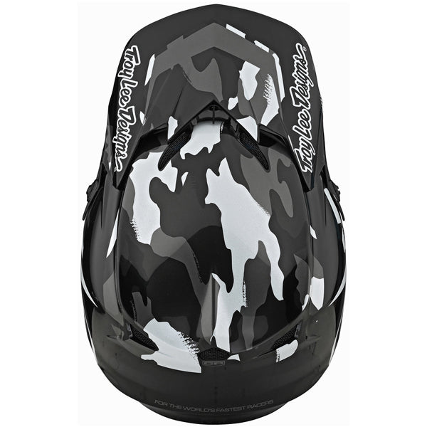 Image of Troy Lee Designs SKU 1042530 GP Overload Camo Helmet (Youth) Size: Y-MD Colors: BLACK (SKU 1042530)