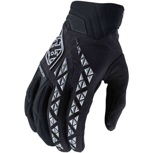 Product image of Troy Lee Designs mx22 se pro gloves black 1 397b3fc4 0388 4ae1 ab74 b44a8b17485a motocross gloves showing fit, construction, and colorway | Available at BTO Sports