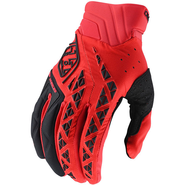 Product image of Troy Lee Designs mx22 se pro gloves red 1 159e44c8 b3c4 4184 80bc 9def1ad835f1 motocross gloves showing fit, construction, and colorway | Available at BTO Sports