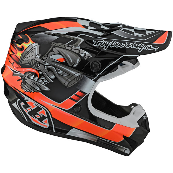 Image of Troy Lee Designs SKU 1092510 SE4 Polyacrylite Carb Helmet Size: XS Colors: BLACK (SKU 1092510)