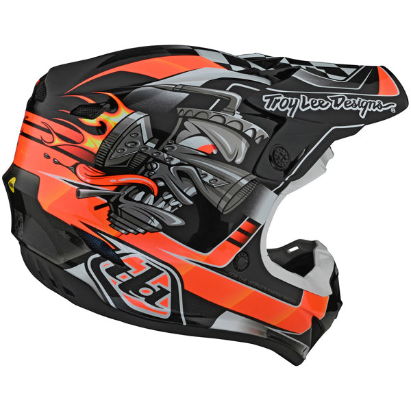 Image of Troy Lee Designs SKU 1092510 SE4 Polyacrylite Carb Helmet Size: XS Colors: BLACK (SKU 1092510)