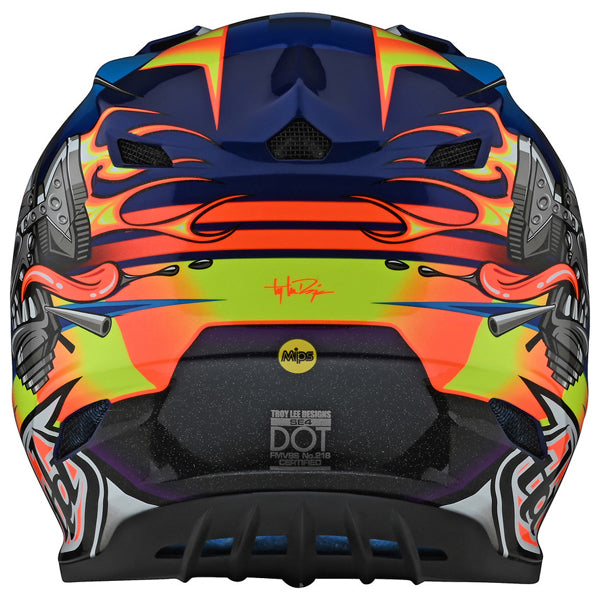 Image of Troy Lee Designs SKU 1122510 SE4 Polyacrylite Carb Helmet (Youth) Size: Y-MD Colors: BLUE (SKU 1122510)