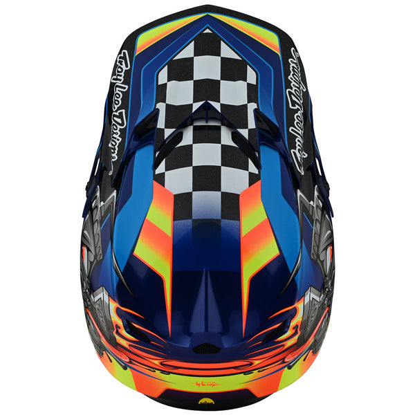 Image of Troy Lee Designs SKU 1122510 SE4 Polyacrylite Carb Helmet (Youth) Size: Y-MD Colors: BLUE (SKU 1122510)