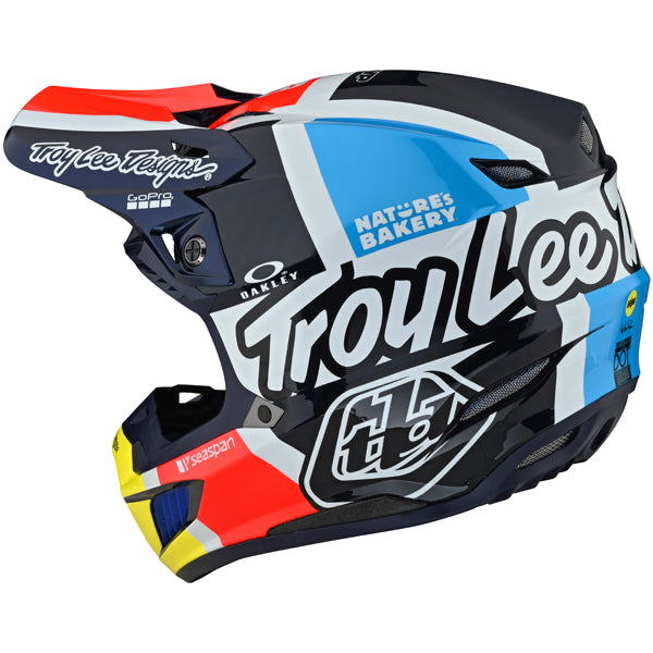 Image of Troy Lee Designs SKU 1711630 SE5 Carbon Quattro Team Helmet Size: XS Colors: NAVY (SKU 1711630)