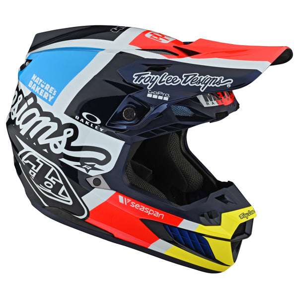 Image of Troy Lee Designs SKU 1711630 SE5 Carbon Quattro Team Helmet Size: XS Colors: NAVY (SKU 1711630)