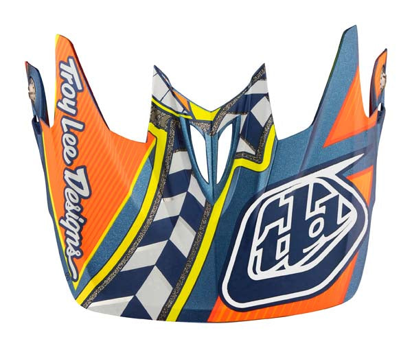 Image of Troy Lee Designs SKU 1570934 D3 Helmet Visors Colors: Finishline Yellow/Blue 14 (SKU 2435)