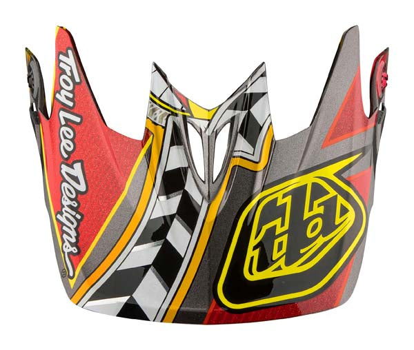 Image of Troy Lee Designs SKU 1570934 D3 Helmet Visors Colors: Finishline Yellow/Blue 14 (SKU 2435)