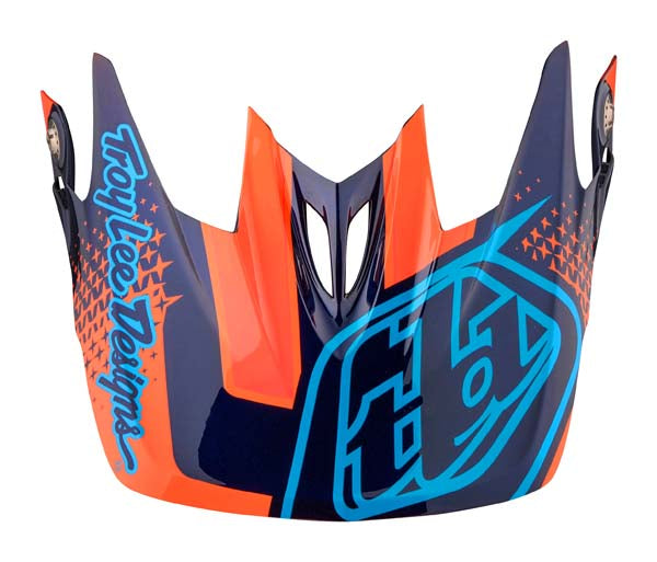 Image of Troy Lee Designs SKU 1570934 D3 Helmet Visors Colors: Finishline Yellow/Blue 14 (SKU 2435)