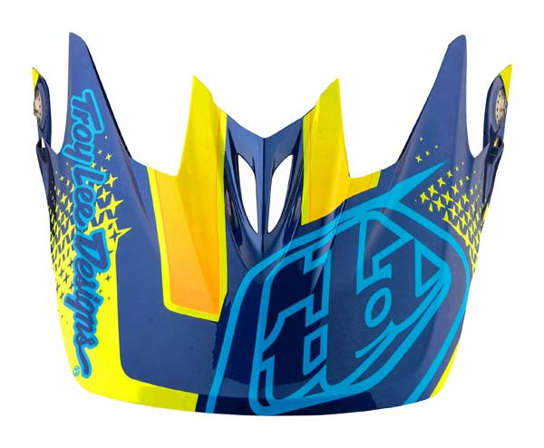 Image of Troy Lee Designs SKU 1570934 D3 Helmet Visors Colors: Finishline Yellow/Blue 14 (SKU 2435)