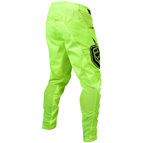 Rear view of Troy Lee Designs - Sprint Pant (Youth) (MTB) SKU:224003002 | Colors: Flo Yellow, Y18, Y20 | Designed for Mountain Bike, BMX and E-Bike riders | Available at BTO Sports