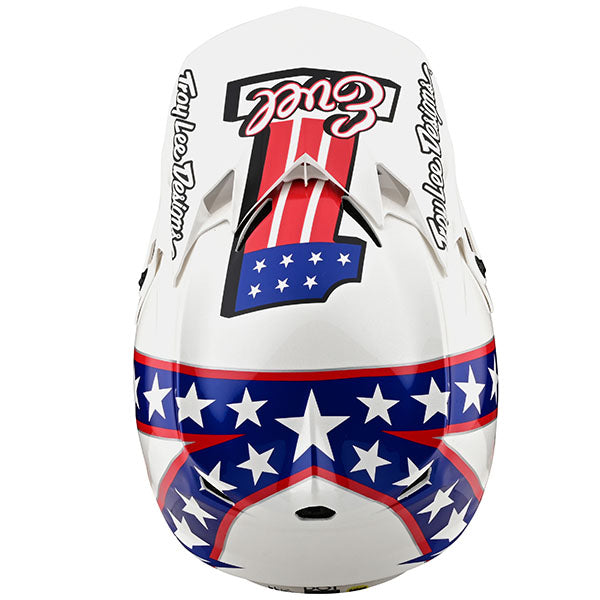 Image of Troy Lee Designs SKU 1019900 SE4 Composite LE Evel Knievel Helmet Size: MD Colors: White (SKU 1019900)