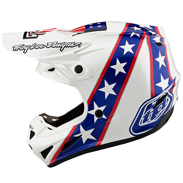 Image of Troy Lee Designs SKU 1019900 SE4 Composite LE Evel Knievel Helmet Size: MD Colors: White (SKU 1019900)