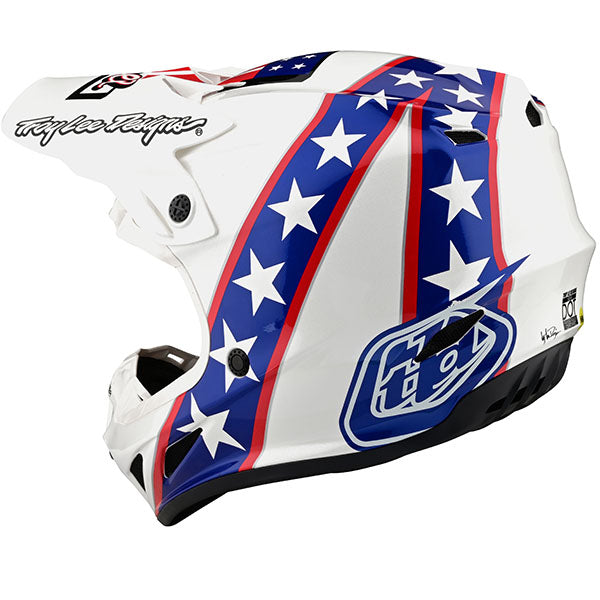 Image of Troy Lee Designs SKU 1019900 SE4 Composite LE Evel Knievel Helmet Size: MD Colors: White (SKU 1019900)