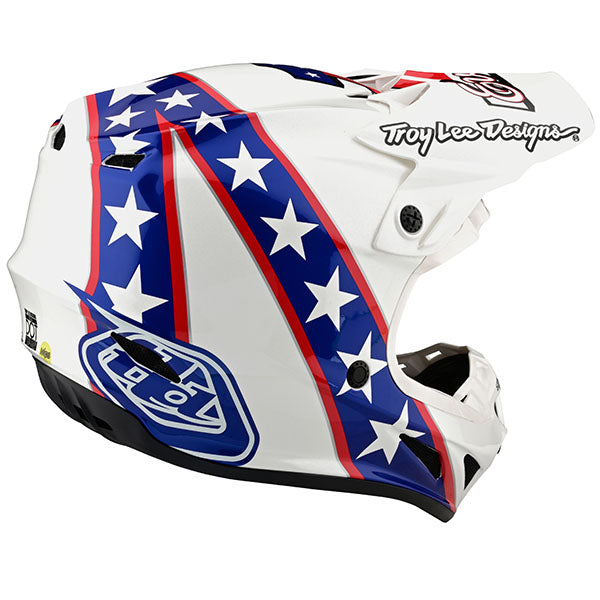 Image of Troy Lee Designs SKU 1019900 SE4 Composite LE Evel Knievel Helmet Size: MD Colors: White (SKU 1019900)