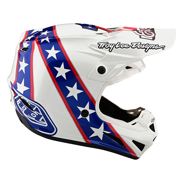 Image of Troy Lee Designs SKU 1019900 SE4 Composite LE Evel Knievel Helmet Size: MD Colors: White (SKU 1019900)