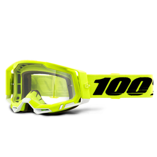 Clean studio photo on a white background of 100%, Racecraft 2.0 Goggle (Clear Lens), Goggles, SKU 26012895, color options Concordia, Battleship, Snowbird, Topo, Kalkuta, Neon Yellow, Fluo Yellow, Panam and more