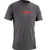 Studio photo on a white background of Leatt Tech T-Shirt; showing tee fit, printed graphics, and crew neckline; SKU 50260816; Sizes: S-3XL