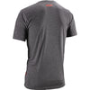 Clean studio shot of Leatt Tech T-Shirt; showing tee fit, printed graphics, and crew neckline; SKU 50260816; Colors: Print Black, Ghost Black, Denim Blue