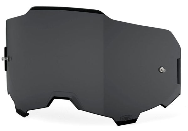 Studio photo of 100%, Armega Goggle Lens, Tear-Off Accessories, Goggle Tear-Offs, SKU 5804203300, color options Blue Lens, Yellow  Lens, Smoke Lens, Clear Lens, Dark Smoke Lens, Persimmon Lens, Red Mirror Lens, Silver Mirror Lens and more