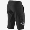 Clean studio photo on a white background of 100%, Ridecamp Short (MTB), Shorts, SKU 50010010, color options Black, Charcoal, Navy, sizes 28–38, Designed for Mountain Bike, BMX and E-Bike riders