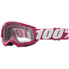 Studio product photo on a neutral background of 100%, Strata 2 Goggle (Clear Lens) (Youth), Goggles, SKU 610-5250, color options Black, Neon Yellow, Neon Orange, Pink, White, Red, Blue, Yellow and more