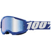 Product photo of 100%, Strata 2 Goggle (Mirror Lens) (Youth), Goggles, SKU 5652100250, color options Neon Orange, Mirror True Gold, Black, Mirror Silver Lens, Blue, Mirror Red/Blue Lens, Neon Yellow, Mirror Pink Lens, Pink, Mirror Red Lens, Red, Mirror Red Lens, White, Mirror Silver Lens, Orange, Mirror Gold Lens and more