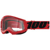 Clean studio photo on a white background of 100%, Strata 2 Goggle (Clear Lens) (Youth), Goggles, SKU 5651100650, color options Black, Neon Yellow, Neon Orange, Pink, White, Red, Blue, Yellow and more