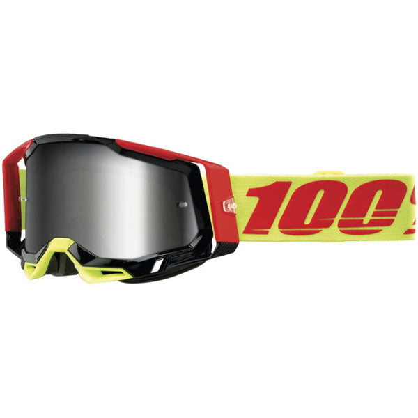 Product photo of 100%, Racecraft 2.0 Goggle (Mirror Lens), Goggles, SKU 26013080, color options Arbis, Mirror Silver Lens, Mayfair, Mirror Silver Lens, Maho, Silver Flash Lens, Concordia, Mirror Blue Lens, Airblast, Mirror Silver Lens, Blue, Mirror Blue Lens, Fremont, Mirror Blue Lens, Red, Mirror Red Lens and more